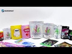 Custom Plastic Mylar Weed Cannabis Bags Zipper Smell Proof Marijuana Packaging