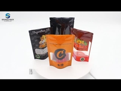 3.5g Plastic Cannabis Stand up Pouch Ziplock Weed Mylar Bags for Marijuana Packaging with Window