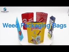 Custom Mylar Weed Packaging 3.5g Child Resistant Zipper Bags Standing Pouches